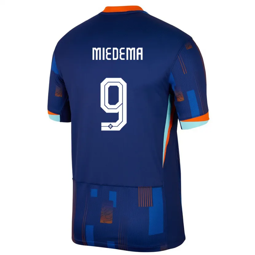 Danxen Kvinnor Nederländerna Vivianne Miedema #9 Blå Bortatröja Matchtröjor 24-26 Tröjor T-Tröja