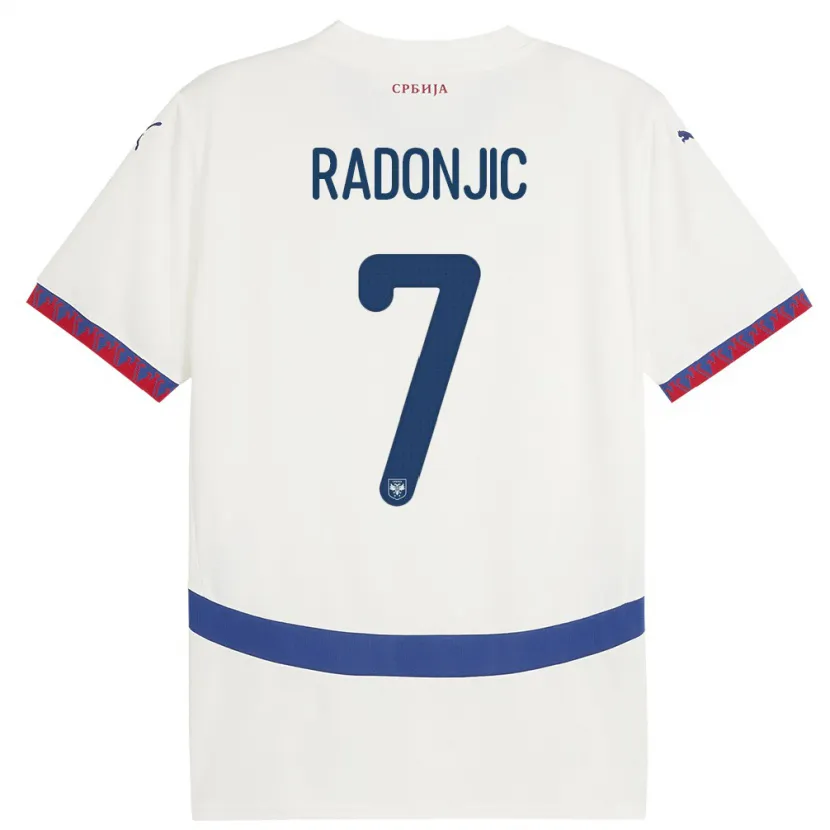 Danxen Kvinnor Serbien Nemanja Radonjic #7 Vit Bortatröja Matchtröjor 24-26 Tröjor T-Tröja