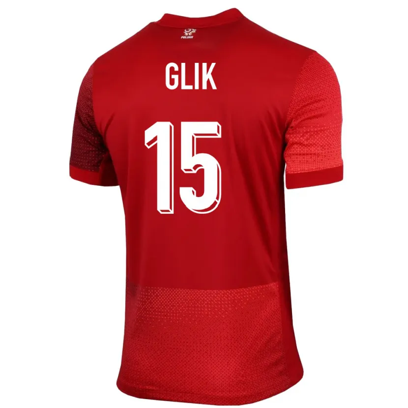 Danxen Kvinnor Polen Kamil Glik #15 Röd Bortatröja Matchtröjor 24-26 Tröjor T-Tröja