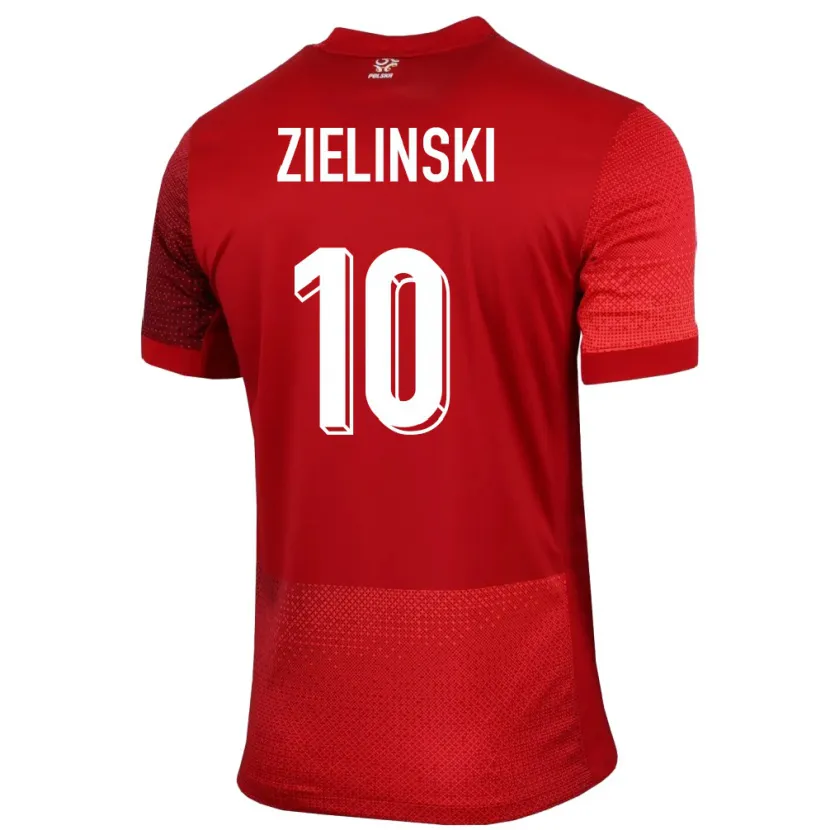 Danxen Kvinnor Polen Piotr Zielinski #10 Röd Bortatröja Matchtröjor 24-26 Tröjor T-Tröja