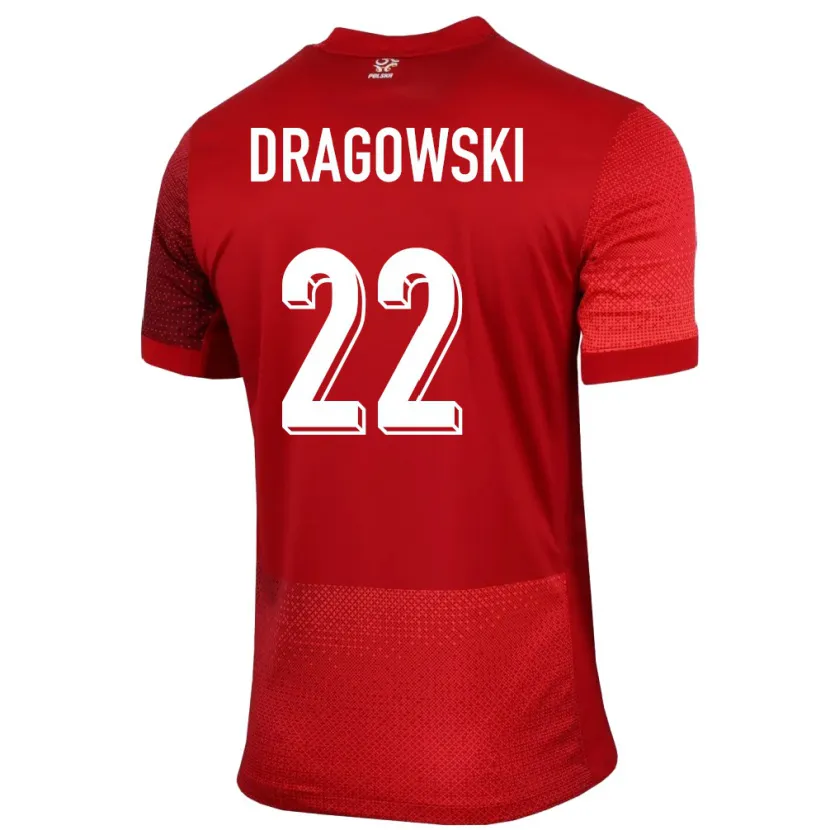 Danxen Kvinnor Polen Bartlomiej Dragowski #22 Röd Bortatröja Matchtröjor 24-26 Tröjor T-Tröja
