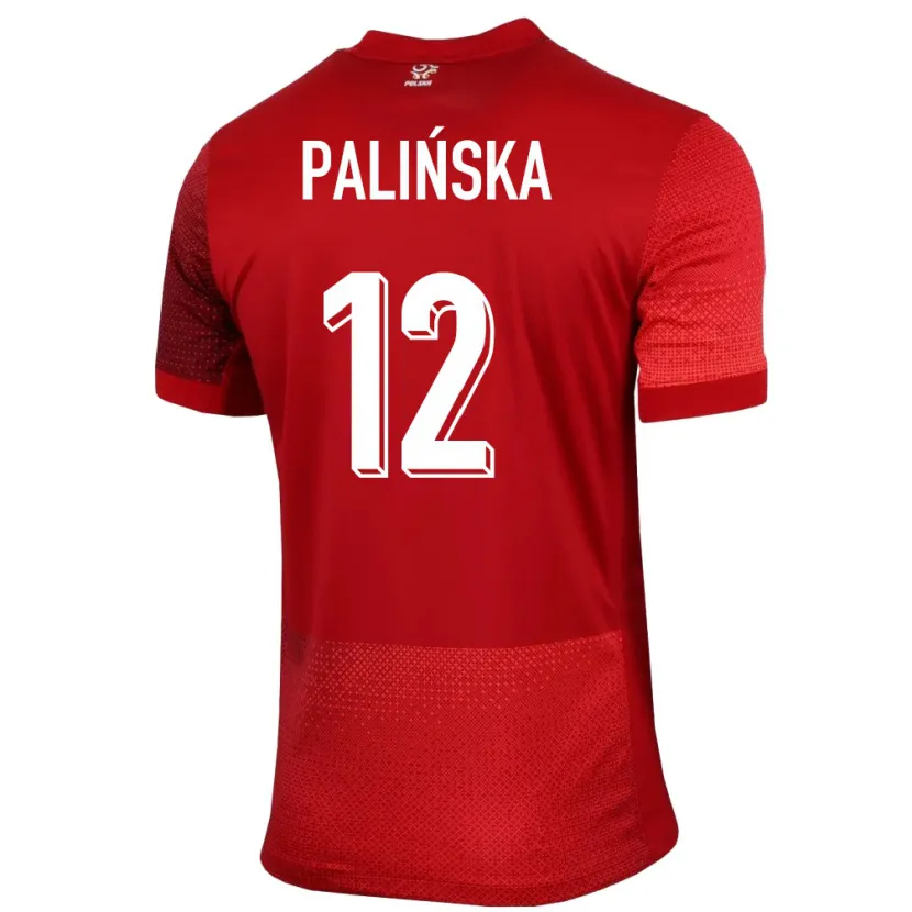 Danxen Kvinnor Polen Anna Palinska #12 Röd Bortatröja Matchtröjor 24-26 Tröjor T-Tröja