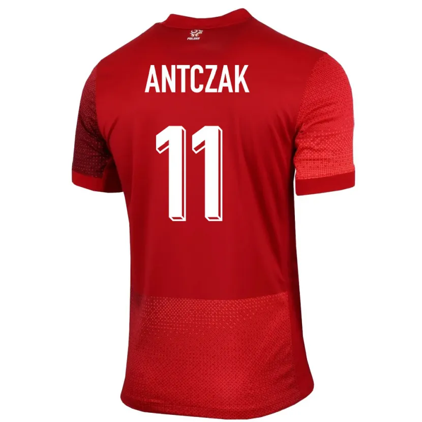 Danxen Kvinnor Polen Jakub Antczak #11 Röd Bortatröja Matchtröjor 24-26 Tröjor T-Tröja