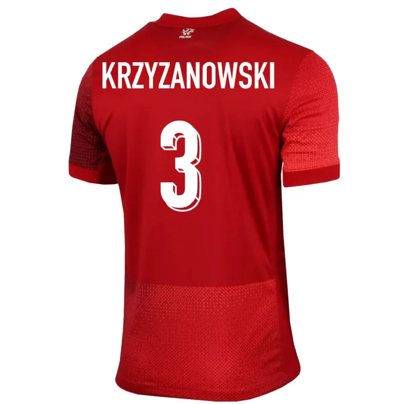 Danxen Kvinnor Polen Jakub Krzyzanowski #3 Röd Bortatröja Matchtröjor 24-26 Tröjor T-Tröja
