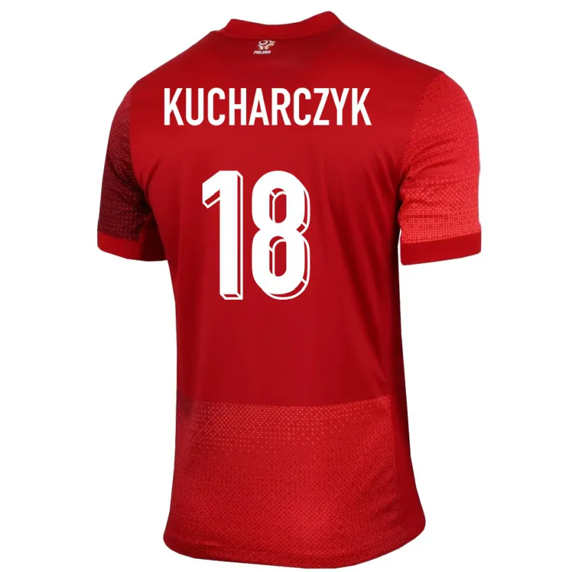 Danxen Kvinnor Polen Filip Kucharczyk #18 Röd Bortatröja Matchtröjor 24-26 Tröjor T-Tröja