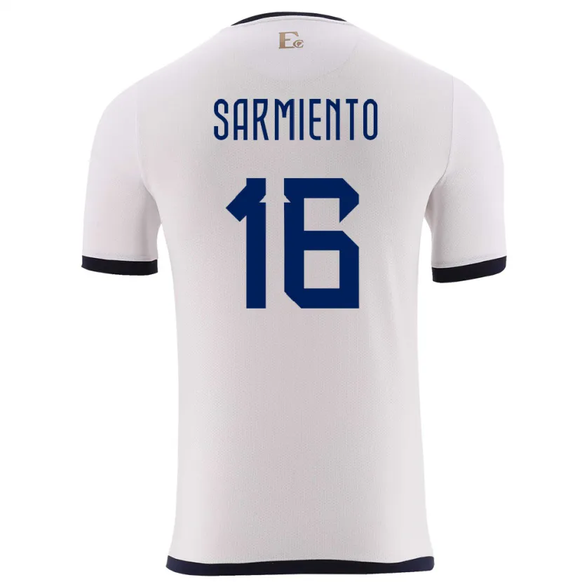 Danxen Kvinnor Ecuador Jeremy Sarmiento #16 Vit Bortatröja Matchtröjor 24-26 Tröjor T-Tröja