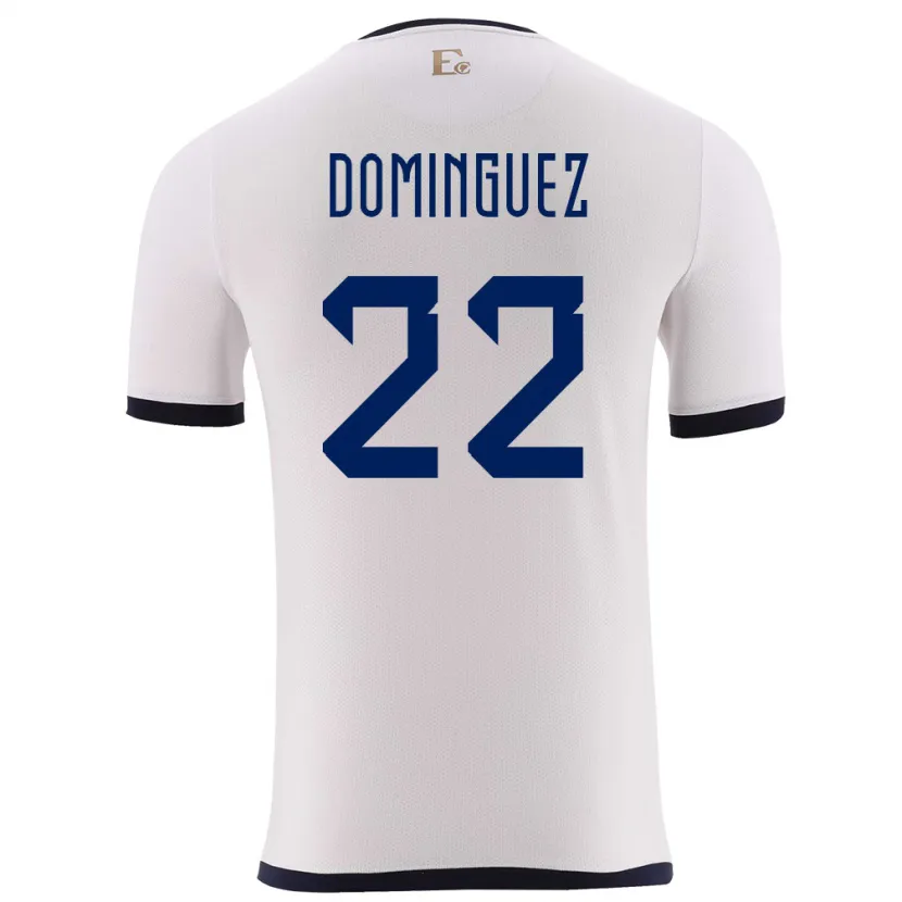 Danxen Kvinnor Ecuador Alexander Dominguez #22 Vit Bortatröja Matchtröjor 24-26 Tröjor T-Tröja