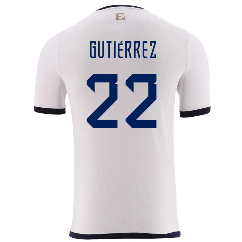 Danxen Kvinnor Ecuador Melanie Gutierrez #22 Vit Bortatröja Matchtröjor 24-26 Tröjor T-Tröja