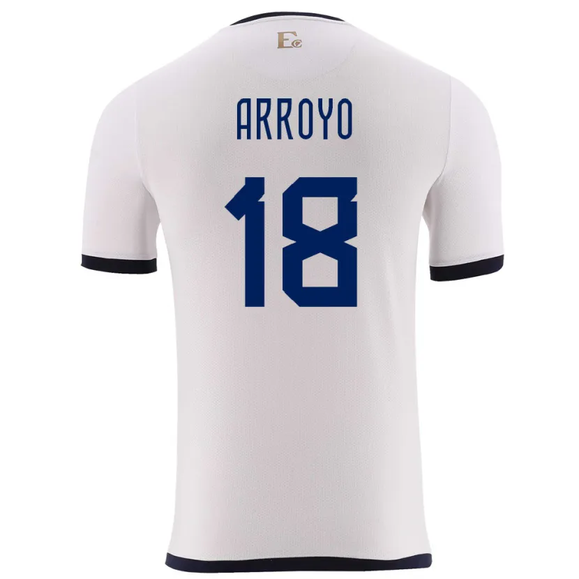Danxen Kvinnor Ecuador Jean Arroyo #18 Vit Bortatröja Matchtröjor 24-26 Tröjor T-Tröja
