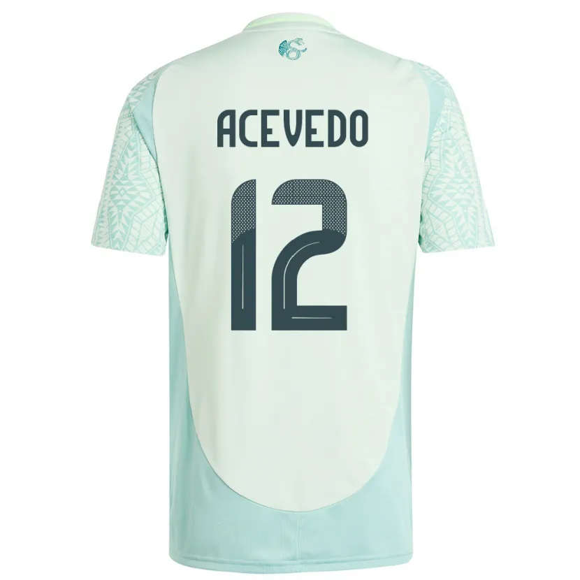 Danxen Kvinnor Mexiko Carlos Acevedo #12 Linne Grön Bortatröja Matchtröjor 24-26 Tröjor T-Tröja