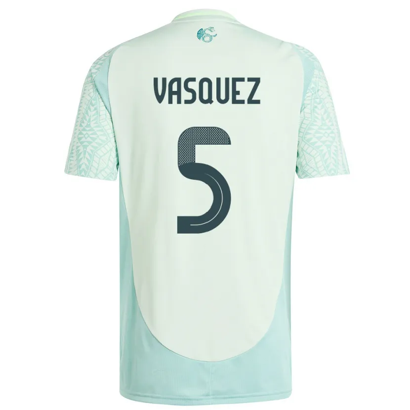 Danxen Kvinnor Mexiko Johan Vasquez #5 Linne Grön Bortatröja Matchtröjor 24-26 Tröjor T-Tröja