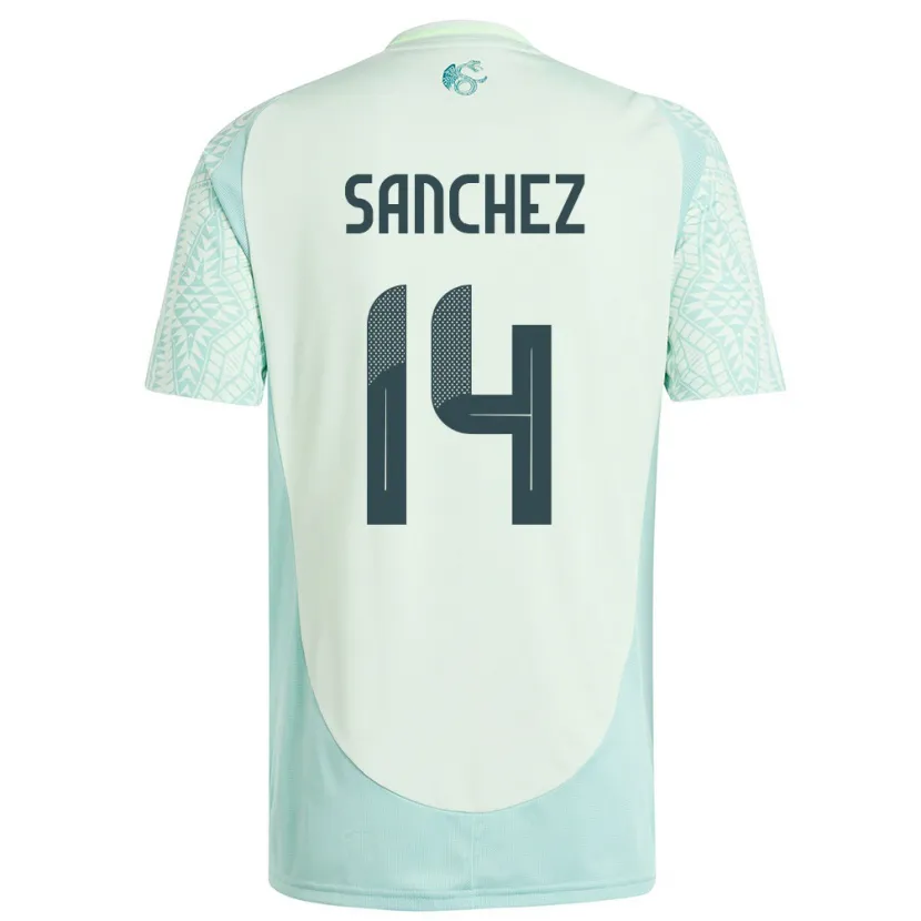 Danxen Kvinnor Mexiko Erick Sanchez #14 Linne Grön Bortatröja Matchtröjor 24-26 Tröjor T-Tröja