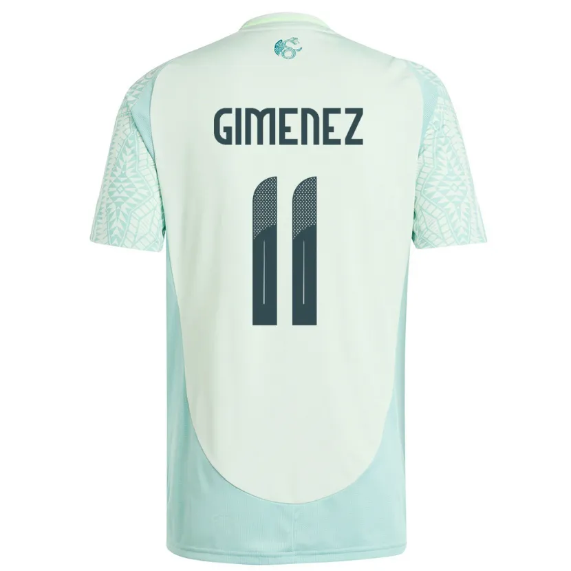 Danxen Kvinnor Mexiko Santiago Gimenez #11 Linne Grön Bortatröja Matchtröjor 24-26 Tröjor T-Tröja