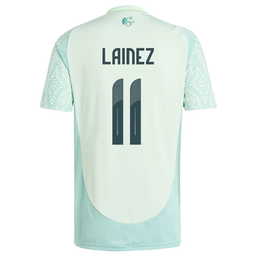 Danxen Kvinnor Mexiko Diego Lainez #11 Linne Grön Bortatröja Matchtröjor 24-26 Tröjor T-Tröja