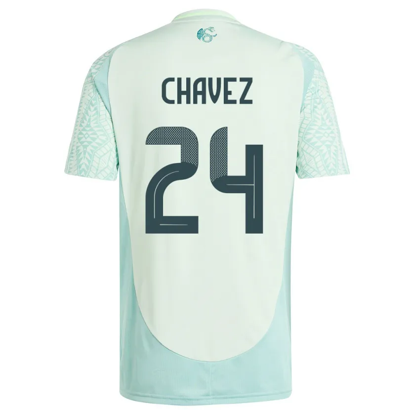 Danxen Kvinnor Mexiko Luis Chavez #24 Linne Grön Bortatröja Matchtröjor 24-26 Tröjor T-Tröja