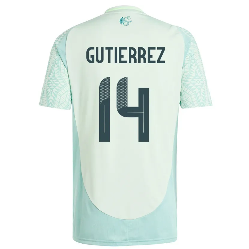 Danxen Kvinnor Mexiko Erick Gutierrez #14 Linne Grön Bortatröja Matchtröjor 24-26 Tröjor T-Tröja