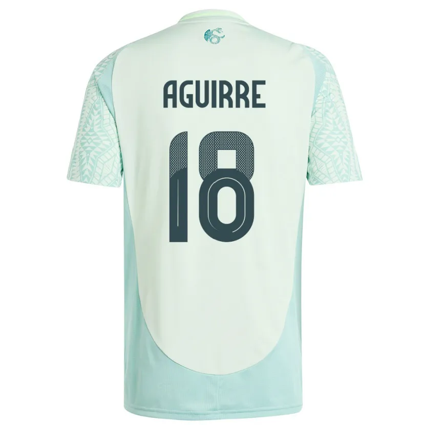 Danxen Kvinnor Mexiko Eduardo Aguirre #18 Linne Grön Bortatröja Matchtröjor 24-26 Tröjor T-Tröja