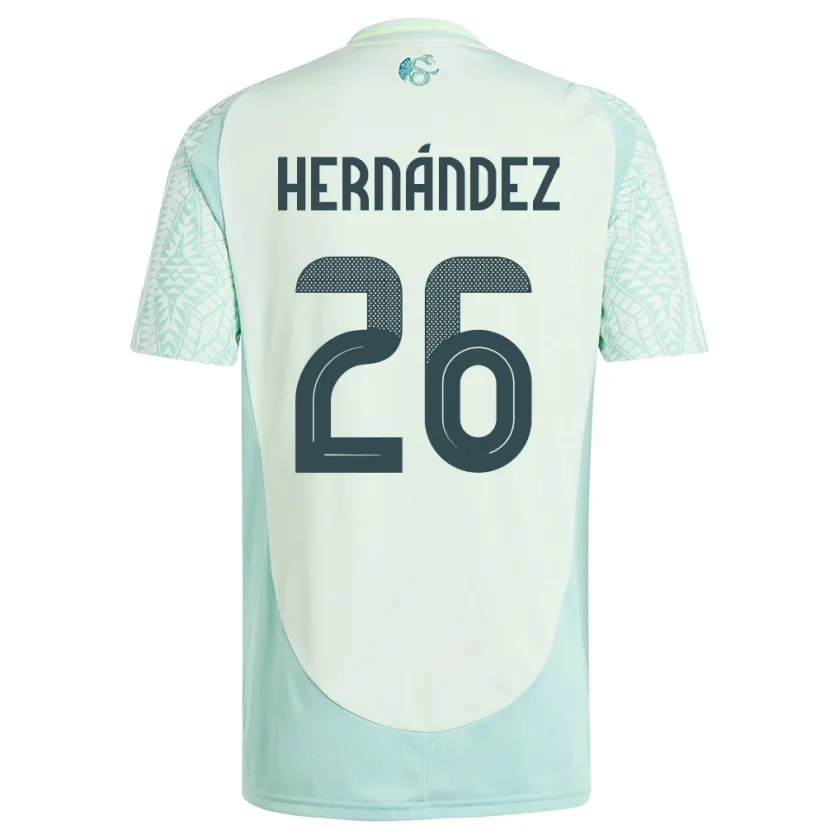 Danxen Kvinnor Mexiko Nicolette Hernandez #26 Linne Grön Bortatröja Matchtröjor 24-26 Tröjor T-Tröja