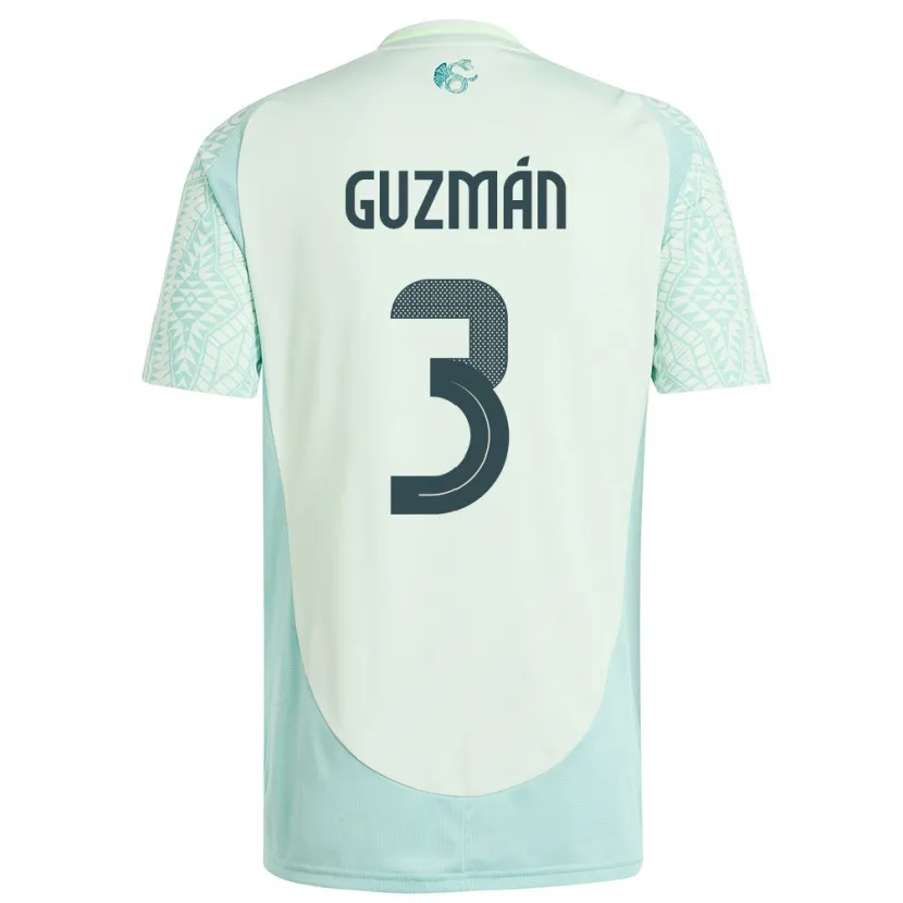 Danxen Kvinnor Mexiko Victor Guzman #3 Linne Grön Bortatröja Matchtröjor 24-26 Tröjor T-Tröja