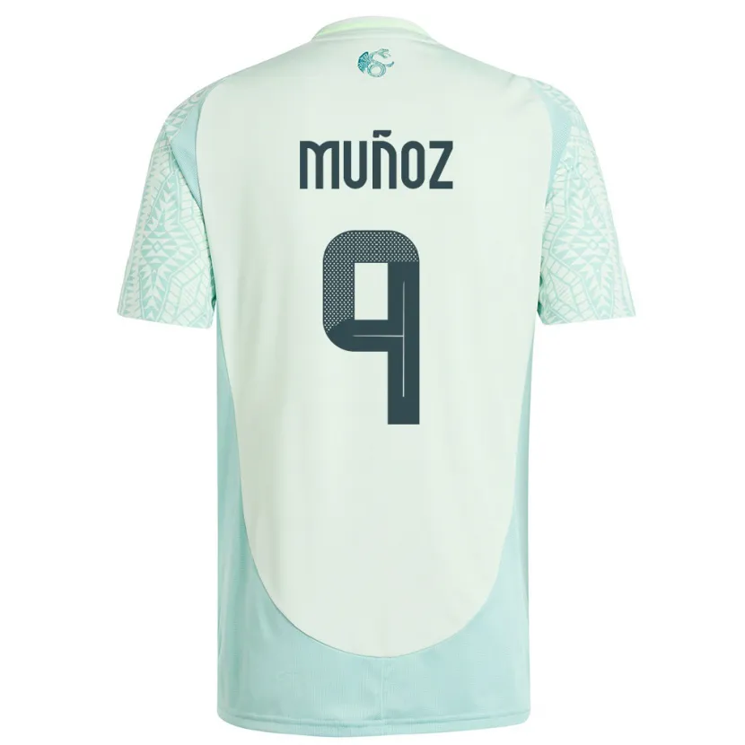 Danxen Kvinnor Mexiko Santiago Munoz #9 Linne Grön Bortatröja Matchtröjor 24-26 Tröjor T-Tröja