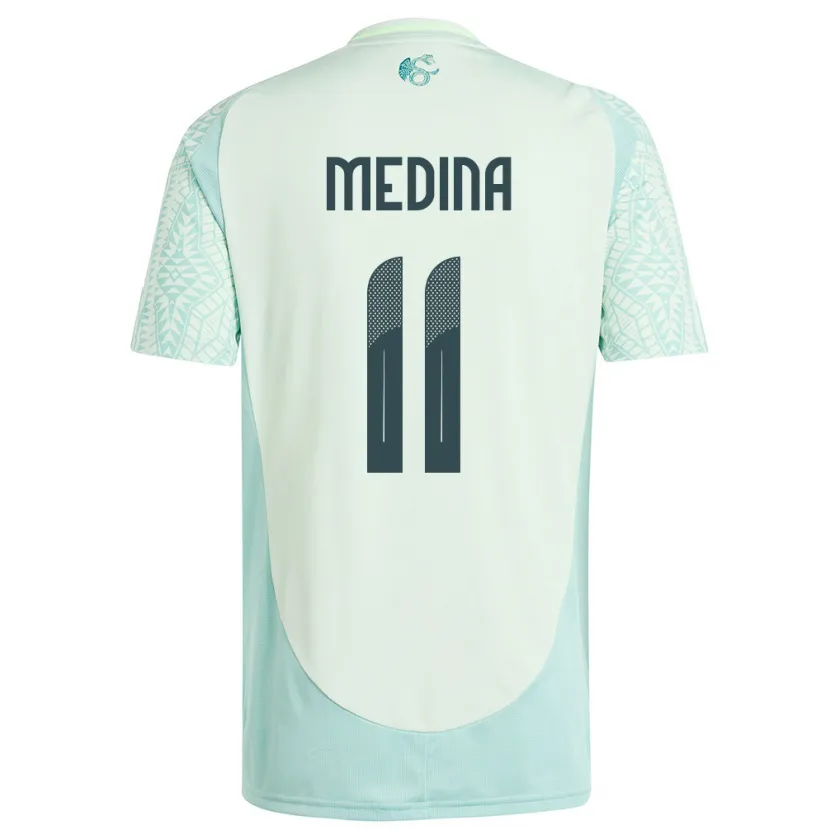Danxen Kvinnor Mexiko Diego Medina #11 Linne Grön Bortatröja Matchtröjor 24-26 Tröjor T-Tröja