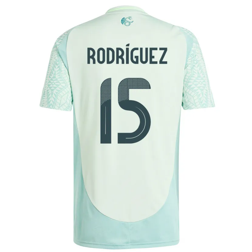 Danxen Kvinnor Mexiko Jorge Rodriguez #15 Linne Grön Bortatröja Matchtröjor 24-26 Tröjor T-Tröja