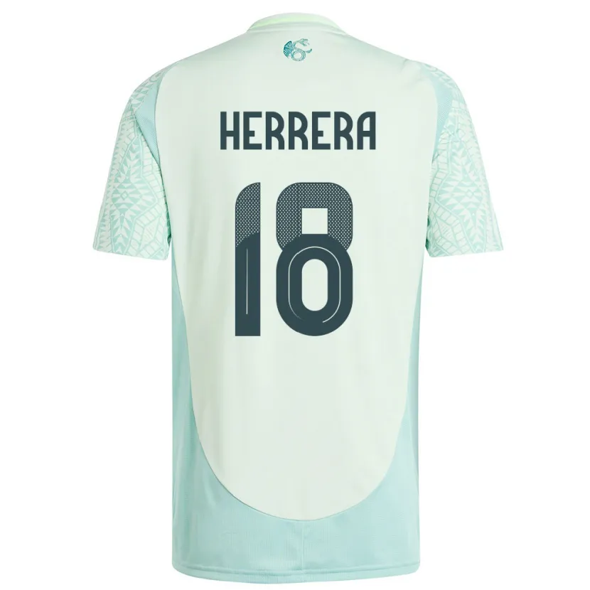 Danxen Kvinnor Mexiko Ozziel Herrera #18 Linne Grön Bortatröja Matchtröjor 24-26 Tröjor T-Tröja