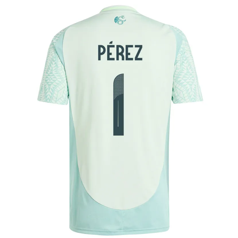 Danxen Kvinnor Mexiko Emiliano Perez #1 Linne Grön Bortatröja Matchtröjor 24-26 Tröjor T-Tröja