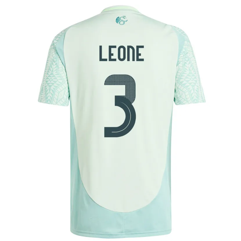 Danxen Kvinnor Mexiko Antonio Leone #3 Linne Grön Bortatröja Matchtröjor 24-26 Tröjor T-Tröja