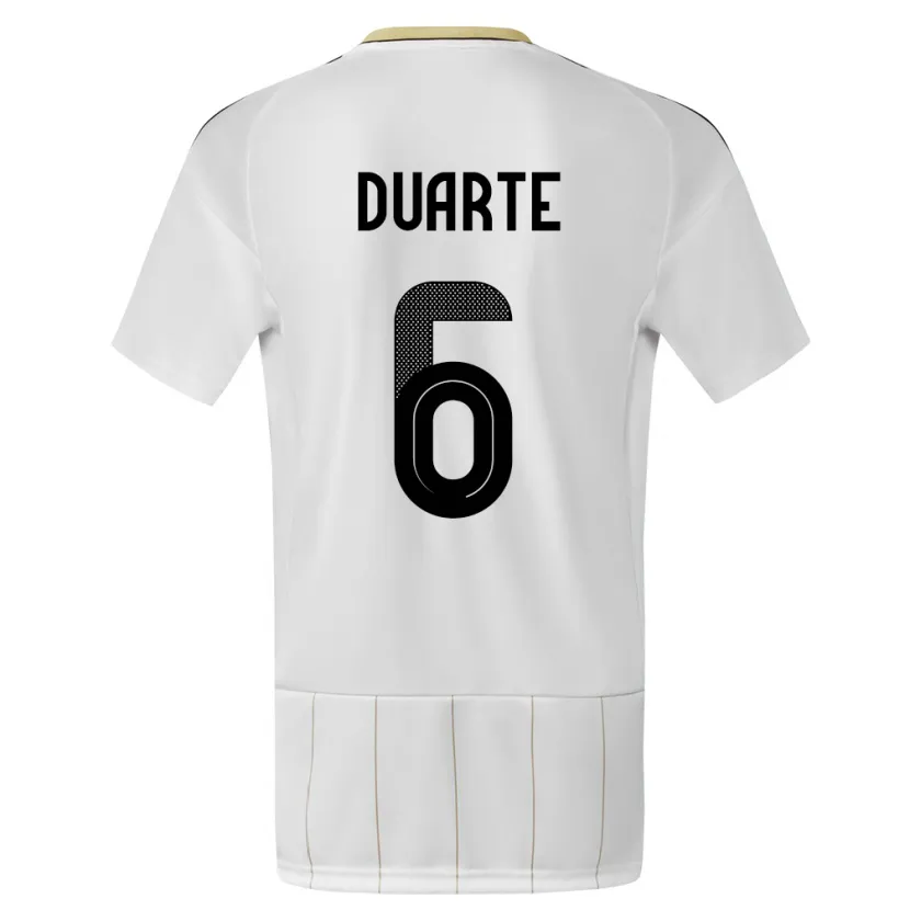 Danxen Kvinnor Costa Rica Oscar Duarte #6 Vit Bortatröja Matchtröjor 24-26 Tröjor T-Tröja