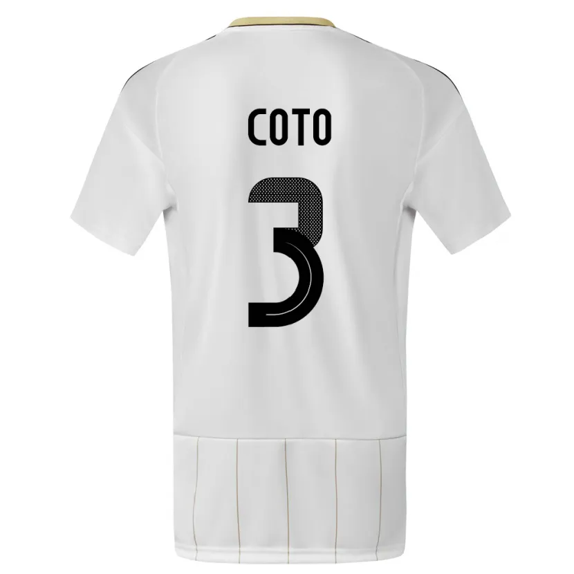 Danxen Kvinnor Costa Rica Maria Coto #3 Vit Bortatröja Matchtröjor 24-26 Tröjor T-Tröja
