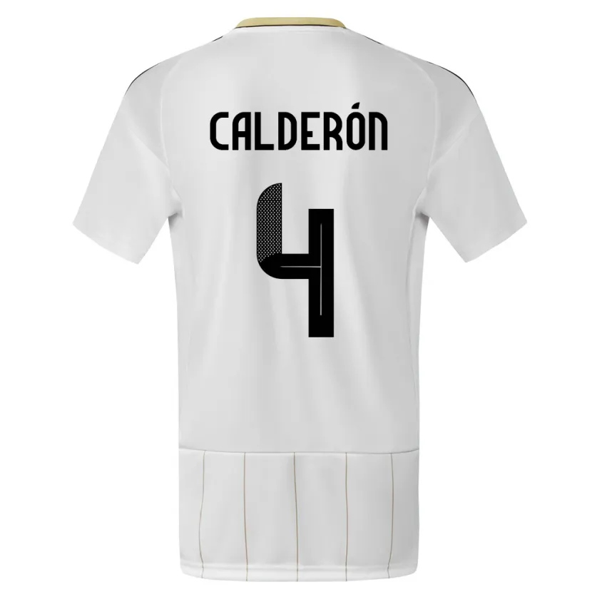 Danxen Kvinnor Costa Rica Brandon Calderon #4 Vit Bortatröja Matchtröjor 24-26 Tröjor T-Tröja