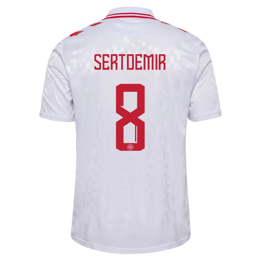 Danxen Kvinnor Danmark Zidan Sertdemir #8 Vit Bortatröja Matchtröjor 24-26 Tröjor T-Tröja