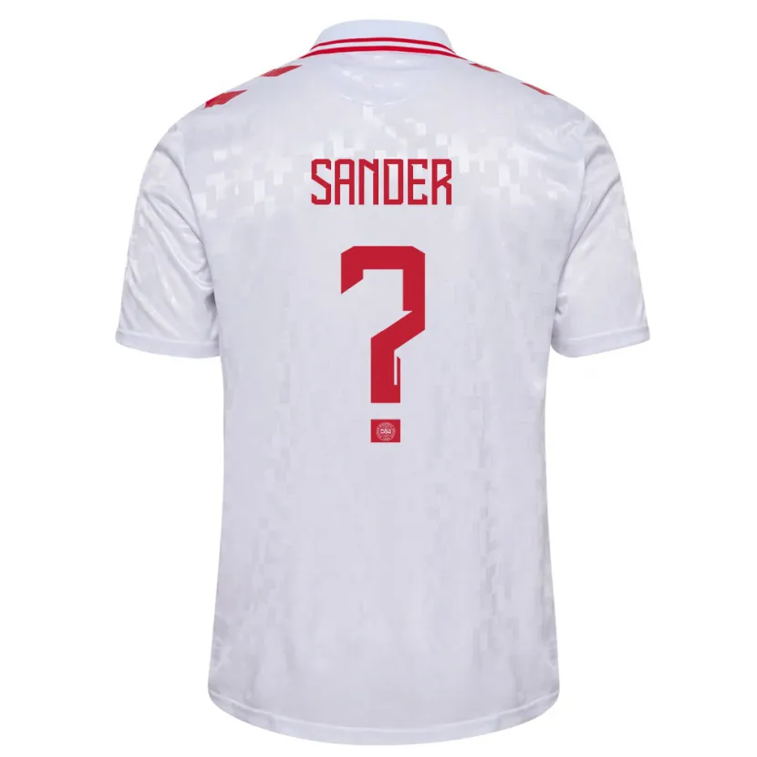 Danxen Kvinnor Danmark Theo Sander #0 Vit Bortatröja Matchtröjor 24-26 Tröjor T-Tröja