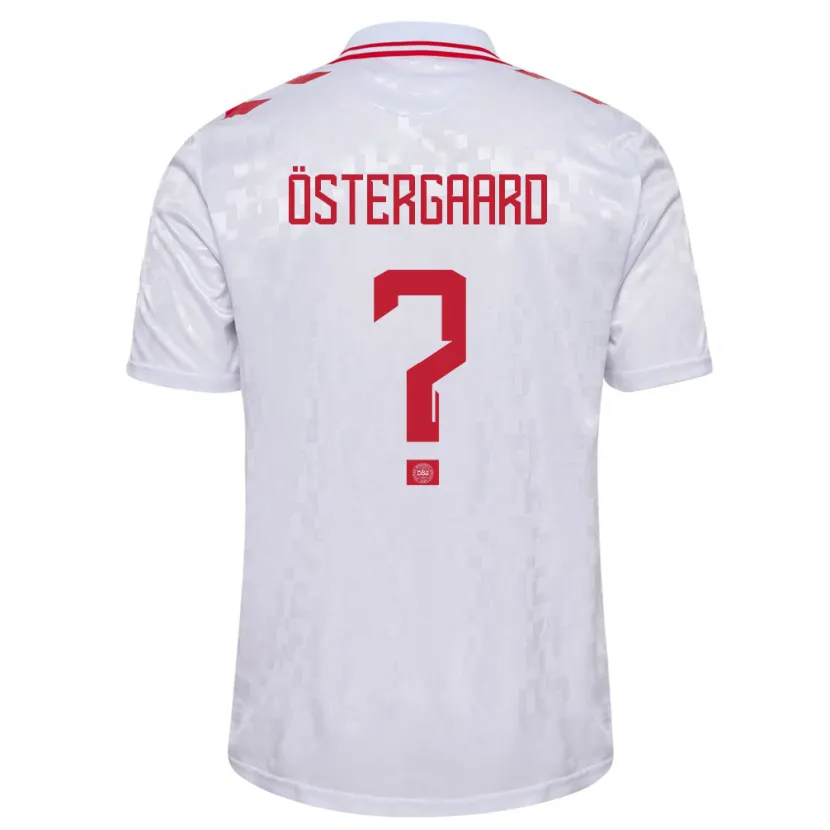 Danxen Kvinnor Danmark Christian Östergaard #0 Vit Bortatröja Matchtröjor 24-26 Tröjor T-Tröja