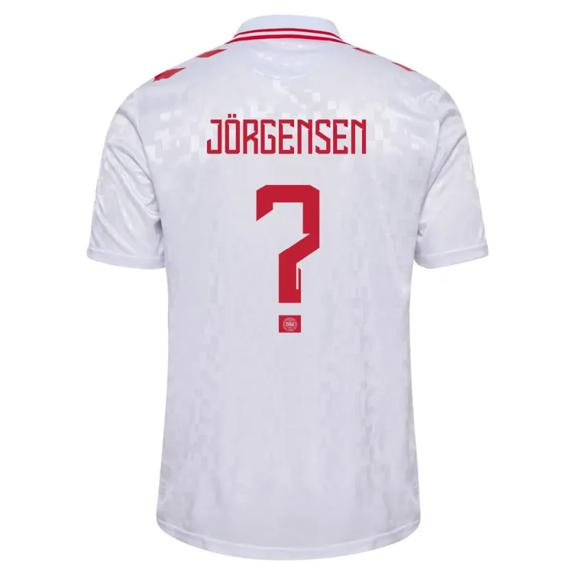 Danxen Kvinnor Danmark Thomas Jörgensen #0 Vit Bortatröja Matchtröjor 24-26 Tröjor T-Tröja