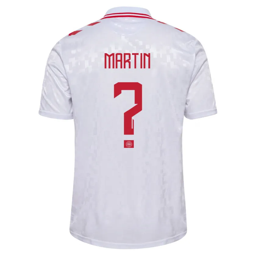 Danxen Kvinnor Danmark Lucas Martin #0 Vit Bortatröja Matchtröjor 24-26 Tröjor T-Tröja