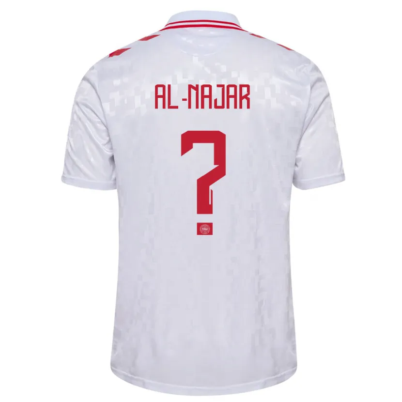 Danxen Kvinnor Danmark Ali Al-Najar #0 Vit Bortatröja Matchtröjor 24-26 Tröjor T-Tröja