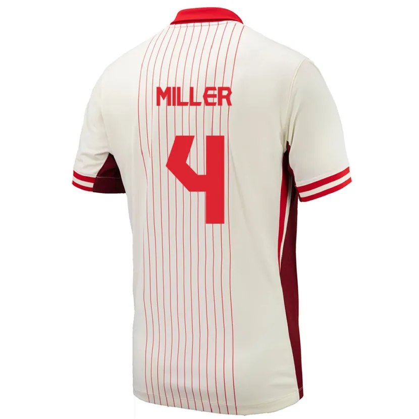 Danxen Kvinnor Kanada Kamal Miller #4 Vit Bortatröja Matchtröjor 24-26 Tröjor T-Tröja
