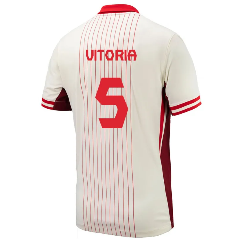 Danxen Kvinnor Kanada Steven Vitória #5 Vit Bortatröja Matchtröjor 24-26 Tröjor T-Tröja