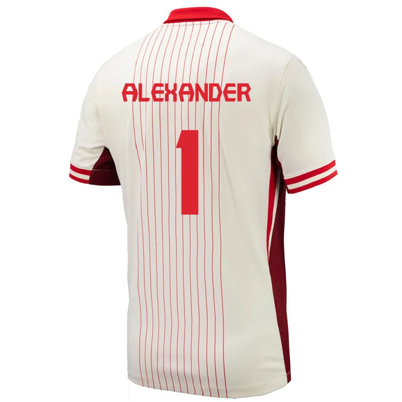 Danxen Kvinnor Kanada Ben Alexander #1 Vit Bortatröja Matchtröjor 24-26 Tröjor T-Tröja