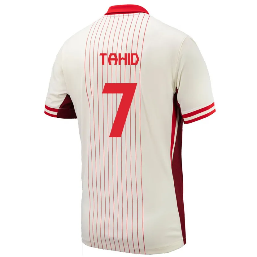 Danxen Kvinnor Kanada Taryck Tahid #7 Vit Bortatröja Matchtröjor 24-26 Tröjor T-Tröja