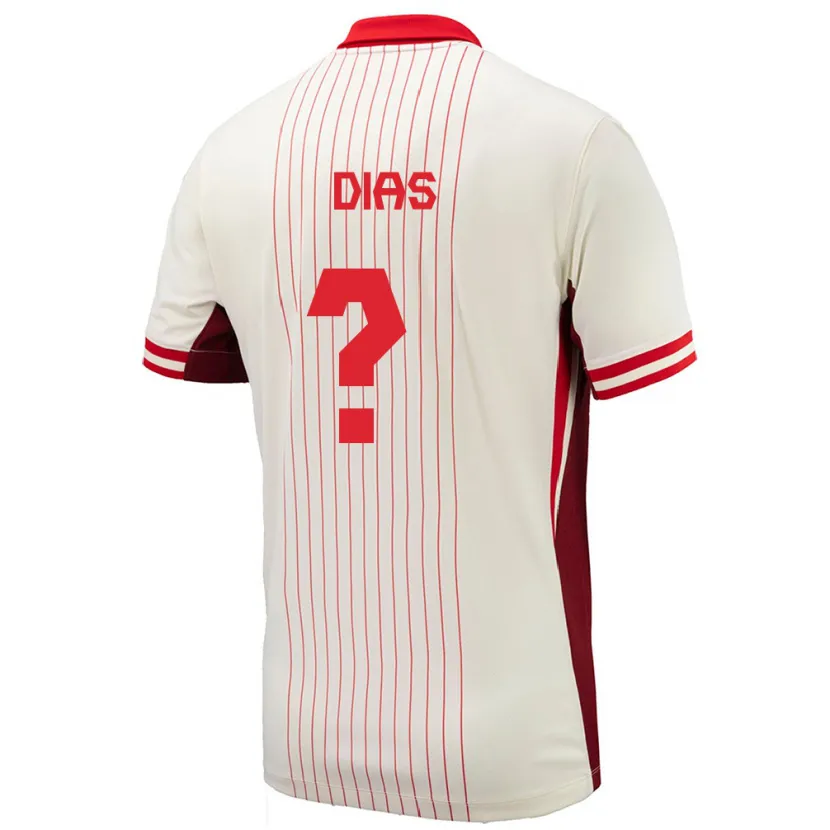Danxen Kvinnor Kanada Lucas Dias #0 Vit Bortatröja Matchtröjor 24-26 Tröjor T-Tröja