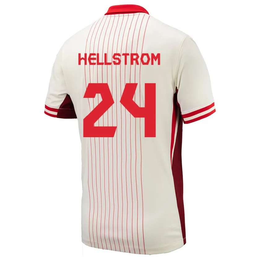 Danxen Kvinnor Kanada Jenna Hellstrom #24 Vit Bortatröja Matchtröjor 24-26 Tröjor T-Tröja