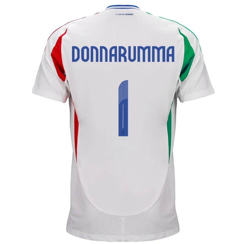 Danxen Kvinnor Italien Gianluigi Donnarumma #1 Vit Bortatröja Matchtröjor 24-26 Tröjor T-Tröja