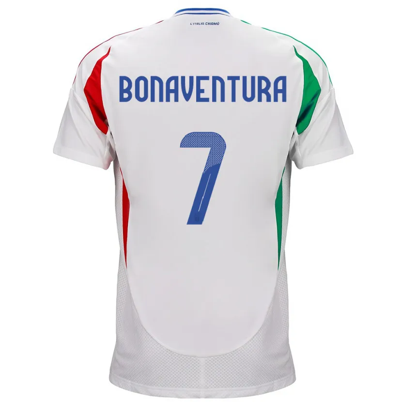 Danxen Kvinnor Italien Giacomo Bonaventura #7 Vit Bortatröja Matchtröjor 24-26 Tröjor T-Tröja