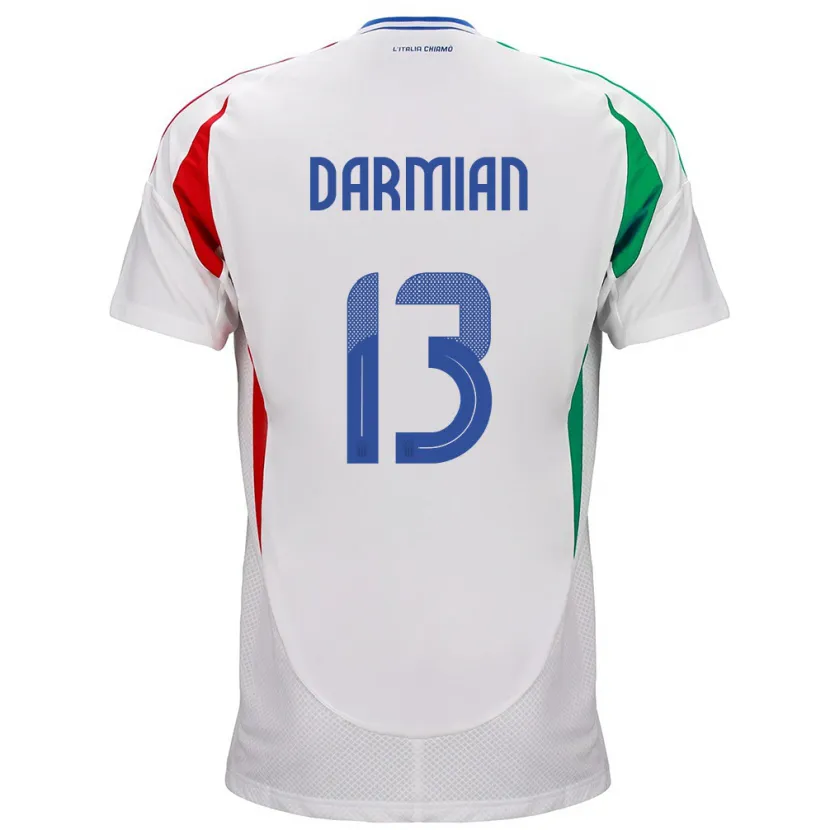 Danxen Kvinnor Italien Matteo Darmian #13 Vit Bortatröja Matchtröjor 24-26 Tröjor T-Tröja