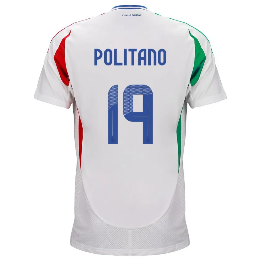 Danxen Kvinnor Italien Matteo Politano #19 Vit Bortatröja Matchtröjor 24-26 Tröjor T-Tröja