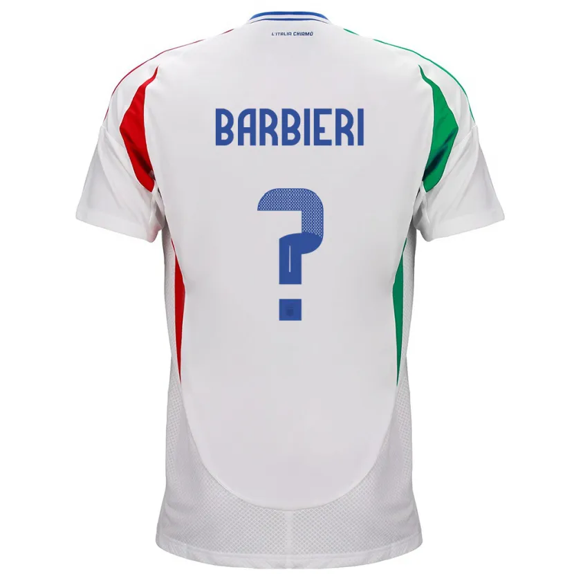 Danxen Kvinnor Italien Tommaso Barbieri #0 Vit Bortatröja Matchtröjor 24-26 Tröjor T-Tröja