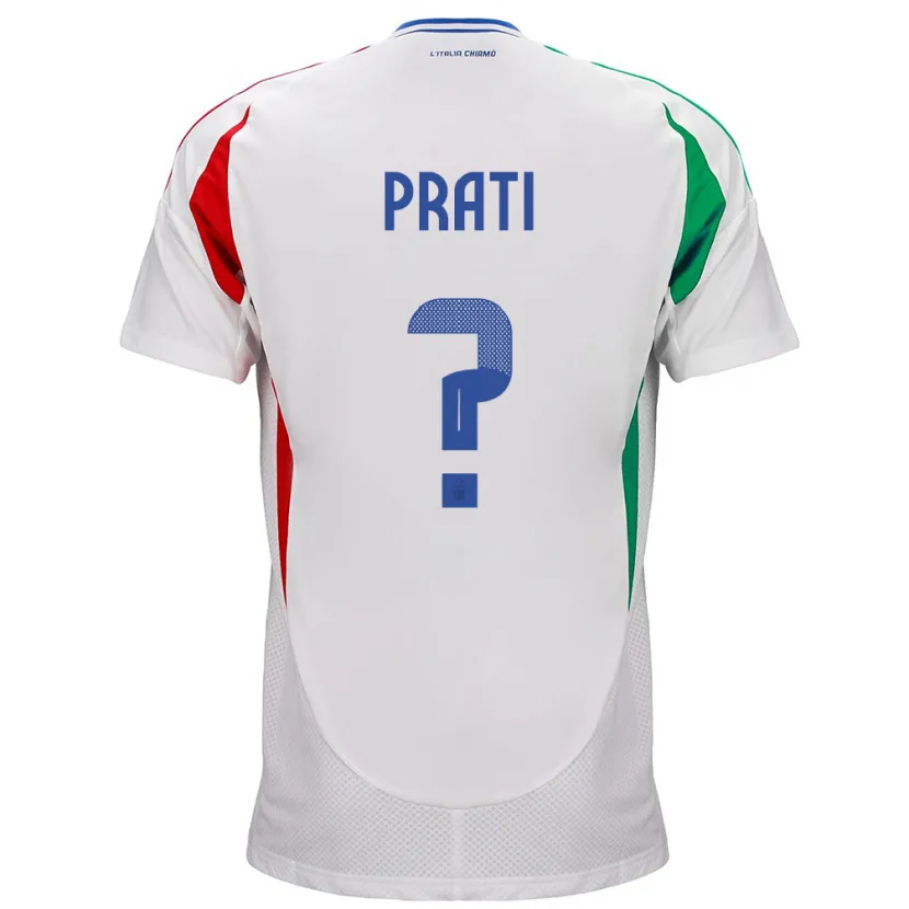 Danxen Kvinnor Italien Matteo Prati #0 Vit Bortatröja Matchtröjor 24-26 Tröjor T-Tröja